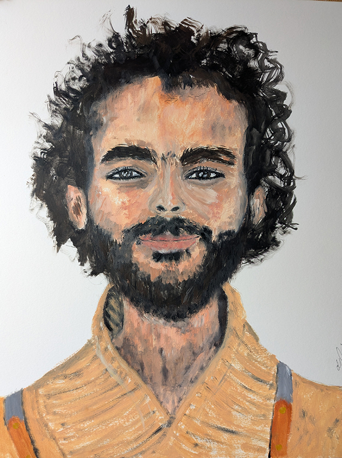 "Sans titre", Siracusa, huile sur papier cartonné, 55X65 cm, Mai 2025