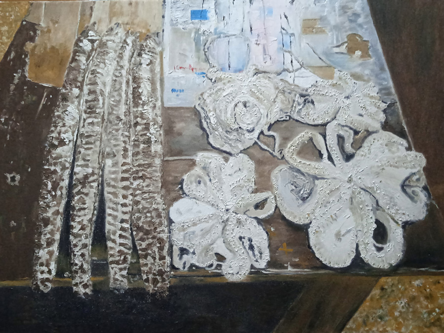 " Darajani market", Stone Town, Zanzibar, 80x60 cm, huile sur toile, juillet 2023